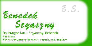 benedek styaszny business card